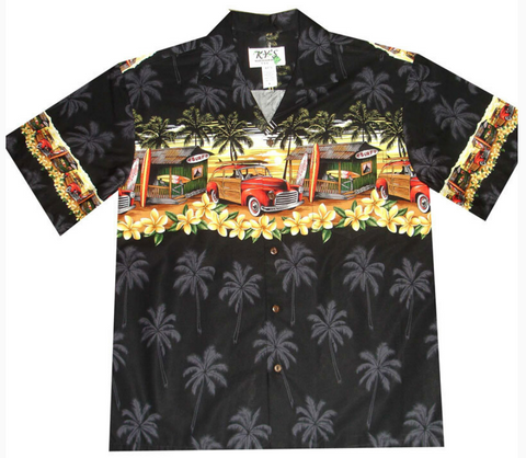 Woody and Surf Chest Band Hawaiian Shirt