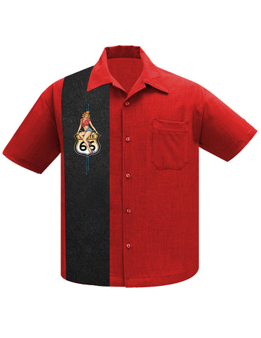 Route 66 Pin-Up Panel Bowling Shirt