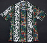 Hibiscus and Surf Board Panel Shirt
