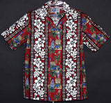 Hibiscus and Surf Board Panel Shirt