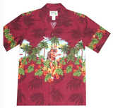 Hula Girl Chest Band Hawaiian Shirt
