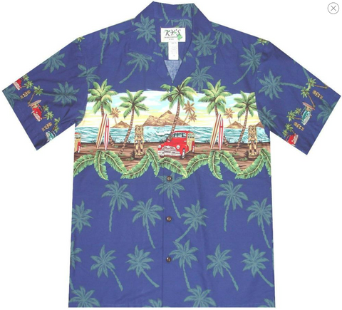 Woody and Tiki Island Chest Band Hawaiian Shirt