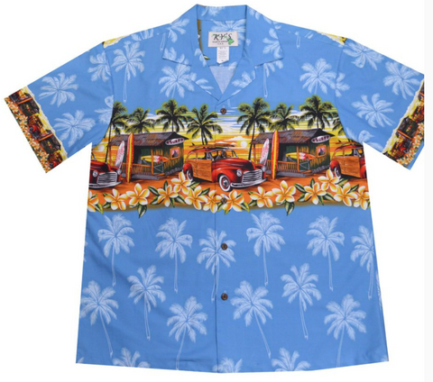 Woody and Surf Chest Band Hawaiian Shirt