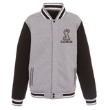 Shelby Embroidered Reversible Jacket in Grey/Black with